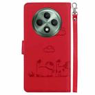 For OPPO Reno12 F 5G Cute Cats RFID Leather Phone Case(Red) - 3