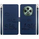 For OPPO Reno12 F 5G Cute Cats RFID Leather Phone Case(Blue) - 1