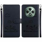 For OPPO Reno12 F 5G Cute Cats RFID Leather Phone Case(Black) - 1