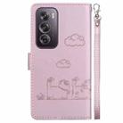 For OPPO Reno12 Pro 5G Global Cute Cats RFID Leather Phone Case(Rose Gold) - 3