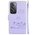 For OPPO Reno12 Pro 5G Global Cute Cats RFID Leather Phone Case(Purple) - 3