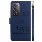 For OPPO Reno12 Pro 5G Global Cute Cats RFID Leather Phone Case(Blue) - 3