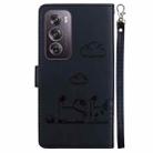 For OPPO Reno12 Pro 5G Global Cute Cats RFID Leather Phone Case(Black) - 3
