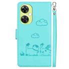 For OPPO K11x Cute Cats RFID Leather Phone Case(Green) - 3