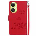 For OPPO K11x Cute Cats RFID Leather Phone Case(Red) - 3