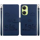 For OPPO K11x Cute Cats RFID Leather Phone Case(Blue) - 1