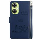 For OPPO K11x Cute Cats RFID Leather Phone Case(Blue) - 3