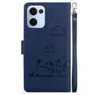 For OPPO Reno13 Global Cute Cats RFID Leather Phone Case(Blue) - 3