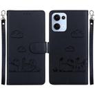 For OPPO Reno13 Global Cute Cats RFID Leather Phone Case(Black) - 1