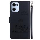 For OPPO Reno13 Global Cute Cats RFID Leather Phone Case(Black) - 3