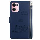 For OPPO Reno13 Pro Global Cute Cats RFID Leather Phone Case(Blue) - 3