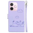 For OPPO A5 Pro 5G Cute Cats RFID Leather Phone Case(Purple) - 3