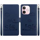 For OPPO A5 Pro 5G Cute Cats RFID Leather Phone Case(Blue) - 1
