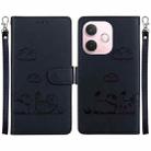 For OPPO A5 Pro 5G Cute Cats RFID Leather Phone Case(Black) - 1