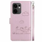 For OPPO Reno13 F 4G / 5G Cute Cats RFID Leather Phone Case(Rose Gold) - 3