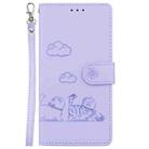 For OPPO Reno13 F 4G / 5G Cute Cats RFID Leather Phone Case(Purple) - 2