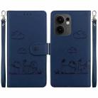 For OPPO Reno13 F 4G / 5G Cute Cats RFID Leather Phone Case(Blue) - 1