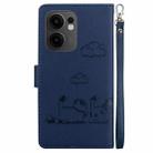 For OPPO Reno13 F 4G / 5G Cute Cats RFID Leather Phone Case(Blue) - 3