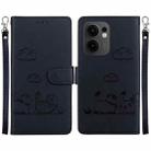For OPPO Reno13 F 4G / 5G Cute Cats RFID Leather Phone Case(Black) - 1