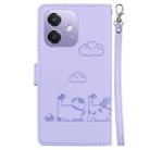 For OPPO A5x 5G / A3 4G / 5G / A3x 4G / 5G Cute Cats RFID Leather Phone Case(Purple) - 3