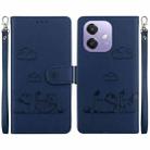 For OPPO A5x 5G / A3 4G / 5G / A3x 4G / 5G Cute Cats RFID Leather Phone Case(Blue) - 1