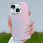 For iPhone 15 Plus Color Plating Discoloration PC Phone Case(Cyan Grey) - 1