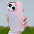 For iPhone 15 Plus Color Plating Discoloration PC Phone Case(Rose Red) - 1