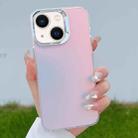 For iPhone 14 Plus Color Plating Discoloration PC Phone Case(Cyan Grey) - 1