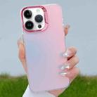 For iPhone 14 Pro Color Plating Discoloration PC Phone Case(Rose Red) - 1