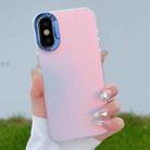 For iPhone X / XS Color Plating Discoloration PC Phone Case(Blue) - 1