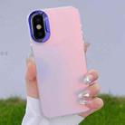 For iPhone X / XS Color Plating Discoloration PC Phone Case(Purple) - 1