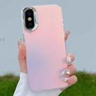 For iPhone X / XS Color Plating Discoloration PC Phone Case(Silver) - 1