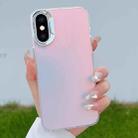 For iPhone XS Max Color Plating Discoloration PC Phone Case(Cyan Grey) - 1