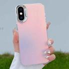 For iPhone XS Max Color Plating Discoloration PC Phone Case(Silver) - 1