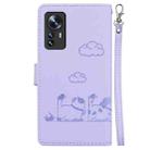 For Xiaomi 12 / 12X Cute Cats RFID Leather Phone Case(Purple) - 3