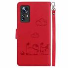 For Xiaomi 12 / 12X Cute Cats RFID Leather Phone Case(Red) - 3