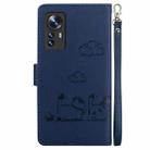 For Xiaomi 12 / 12X Cute Cats RFID Leather Phone Case(Blue) - 3