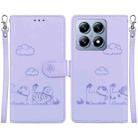 For Xiaomi 14T Cute Cats RFID Leather Phone Case(Purple) - 1