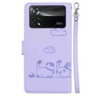 For Xiaomi Poco X4 Pro 5G Cute Cats RFID Leather Phone Case(Purple) - 3