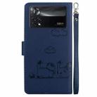 For Xiaomi Poco X4 Pro 5G Cute Cats RFID Leather Phone Case(Blue) - 3