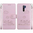 For Xiaomi Poco M2 Cute Cats RFID Leather Phone Case(Rose Gold) - 1