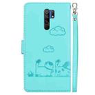 For Xiaomi Poco M2 Cute Cats RFID Leather Phone Case(Green) - 3