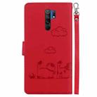 For Xiaomi Poco M2 Cute Cats RFID Leather Phone Case(Red) - 3