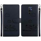 For Xiaomi Poco M2 Cute Cats RFID Leather Phone Case(Black) - 1