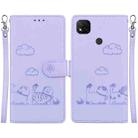 For Xiaomi Poco C31 Cute Cats RFID Leather Phone Case(Purple) - 1