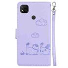 For Xiaomi Poco C31 Cute Cats RFID Leather Phone Case(Purple) - 3
