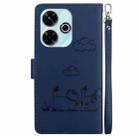 For Xiaomi Poco M6 4G Cute Cats RFID Leather Phone Case(Blue) - 3