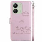 For Xiaomi Poco C65 4G Cute Cats RFID Leather Phone Case(Rose Gold) - 3