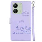 For Xiaomi Poco C65 4G Cute Cats RFID Leather Phone Case(Purple) - 3