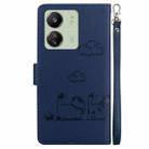 For Xiaomi Poco C65 4G Cute Cats RFID Leather Phone Case(Blue) - 3